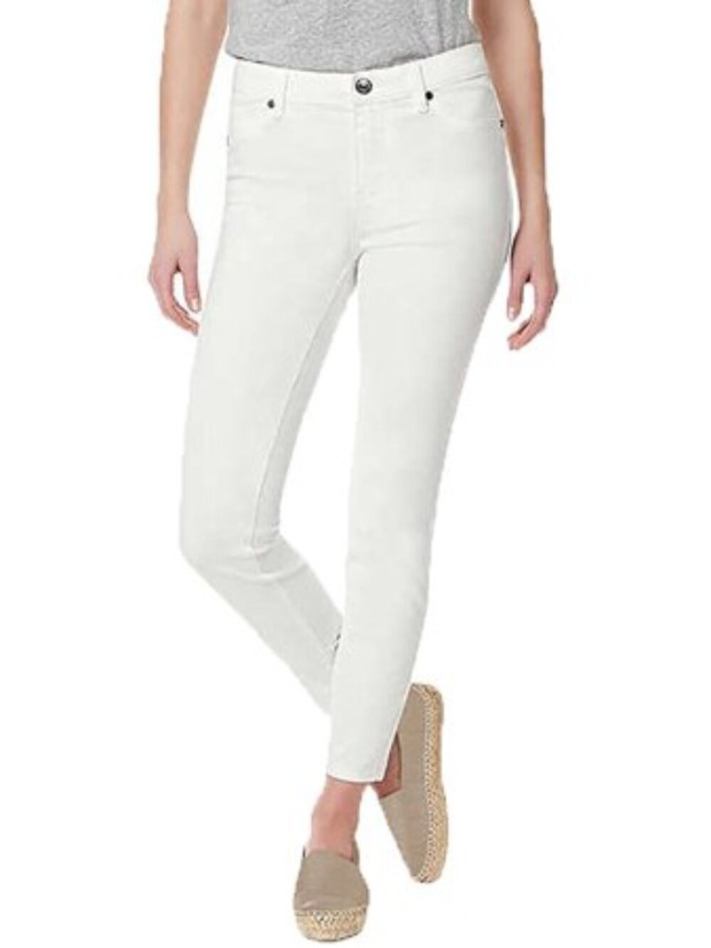 Buffalo David Bitton Stretch Daily White Skinny Ankle Grazer Jeans